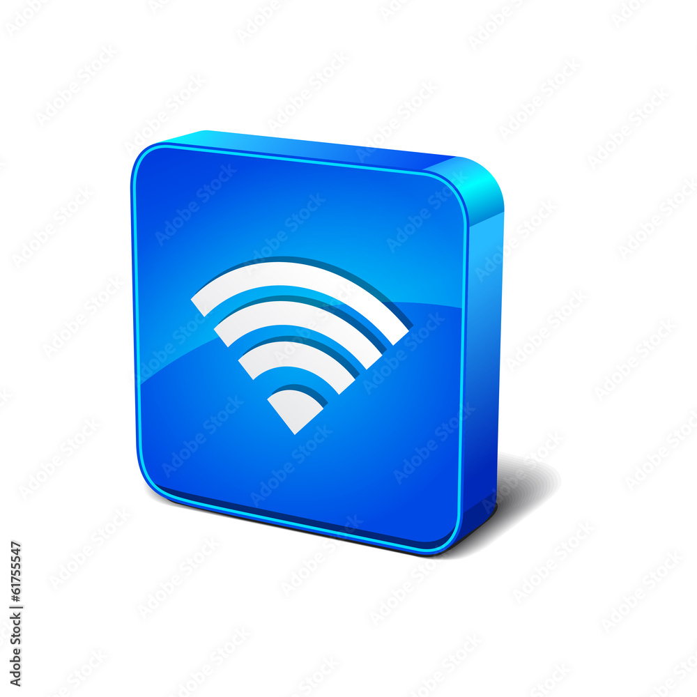 Wifi 3d Round Corner Blue Vector Icon Button Wifi 3d Round Corner Blue Vector Icon Button