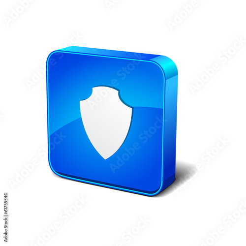 Free Download Shield 3d Blue Rounded Corner Blue Vector Icon Button - GFXLoad