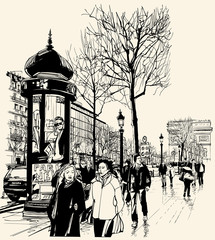 Poster Art Studio Champs Elysées in Paris bei Tag  © Isaxar