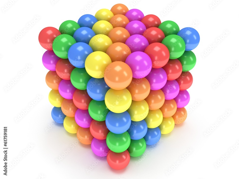 Orbs block. Assembling concept. On white. Orbs block. Assembling concept. On white.