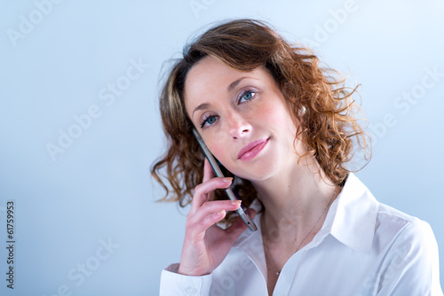 isolated portrait of a beautiful young business woman