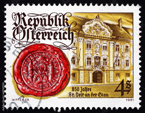 Postage stamp Austria 1981 St. Veit an der Glan, Town Hall