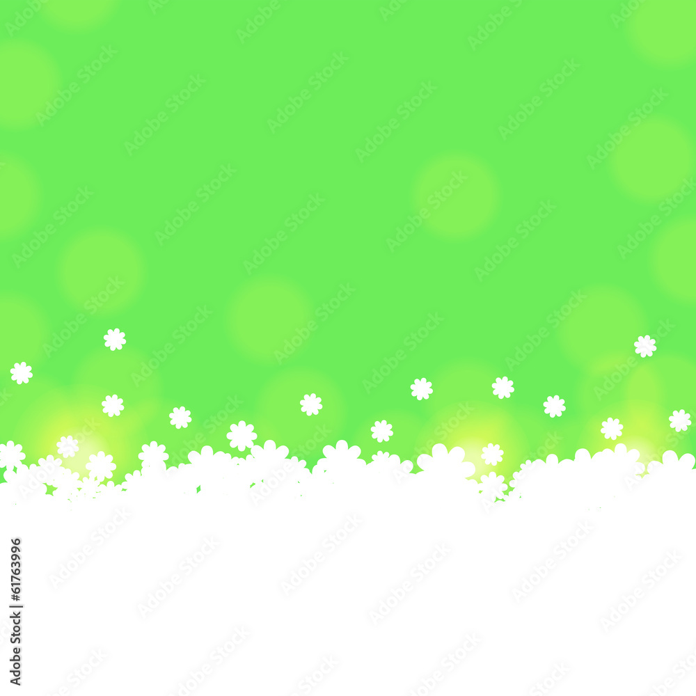 Green background with white flowers Green background with white flowers