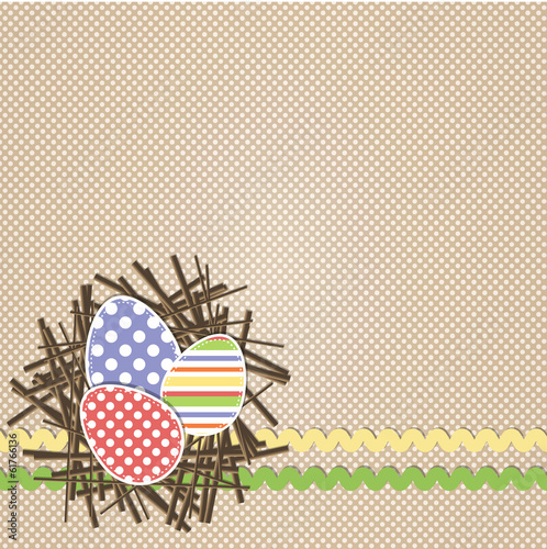 Easter eggs in nest