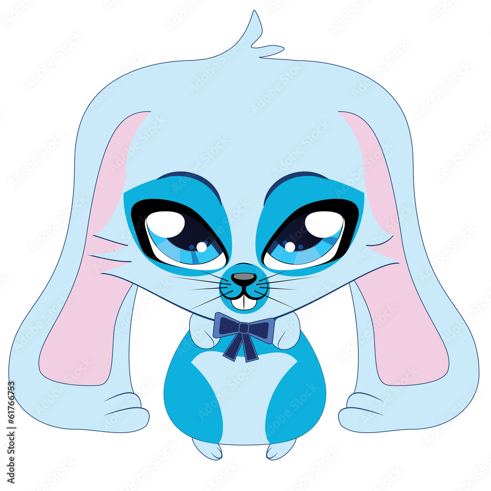 Cute blue bunny