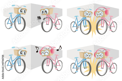 自転車の事故のイラスト