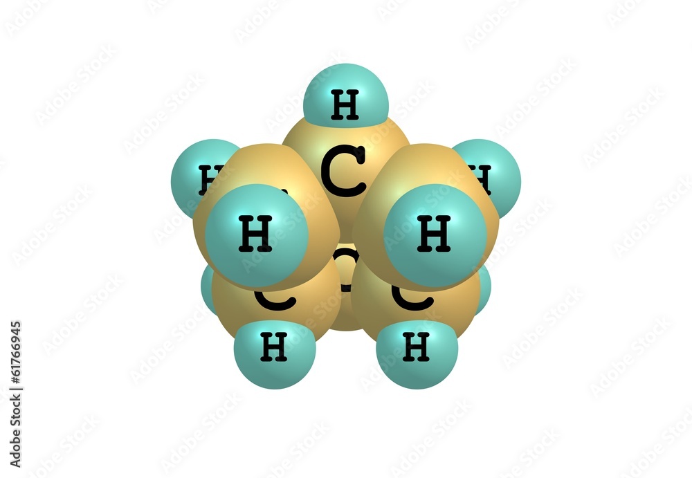 Fototapeta premium Bicylcloheptane molecular structure isolated on white
