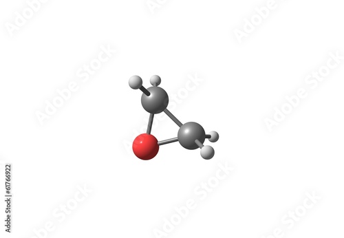 Oxirane molecular structure isolated on white