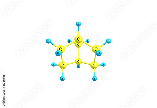Bicylcloheptane molecular structure isolated on white
