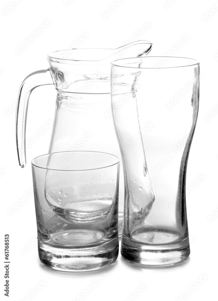 Empty glass pitcher