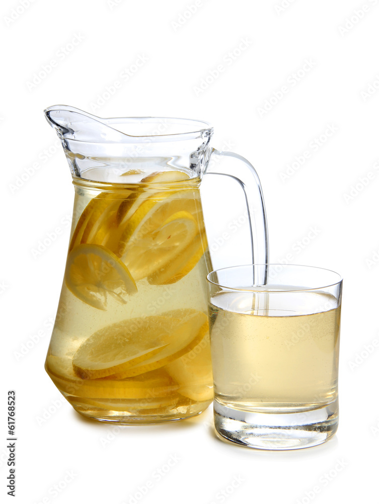 Glass white lemon juice Glass white lemon juice