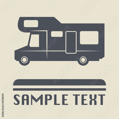 Camper icon or sign, vector illustration