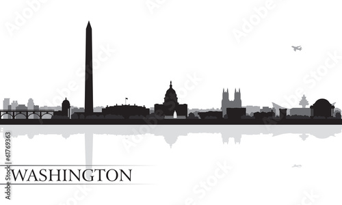 Washington city skyline silhouette background