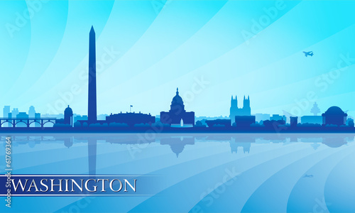 Washington city skyline silhouette background