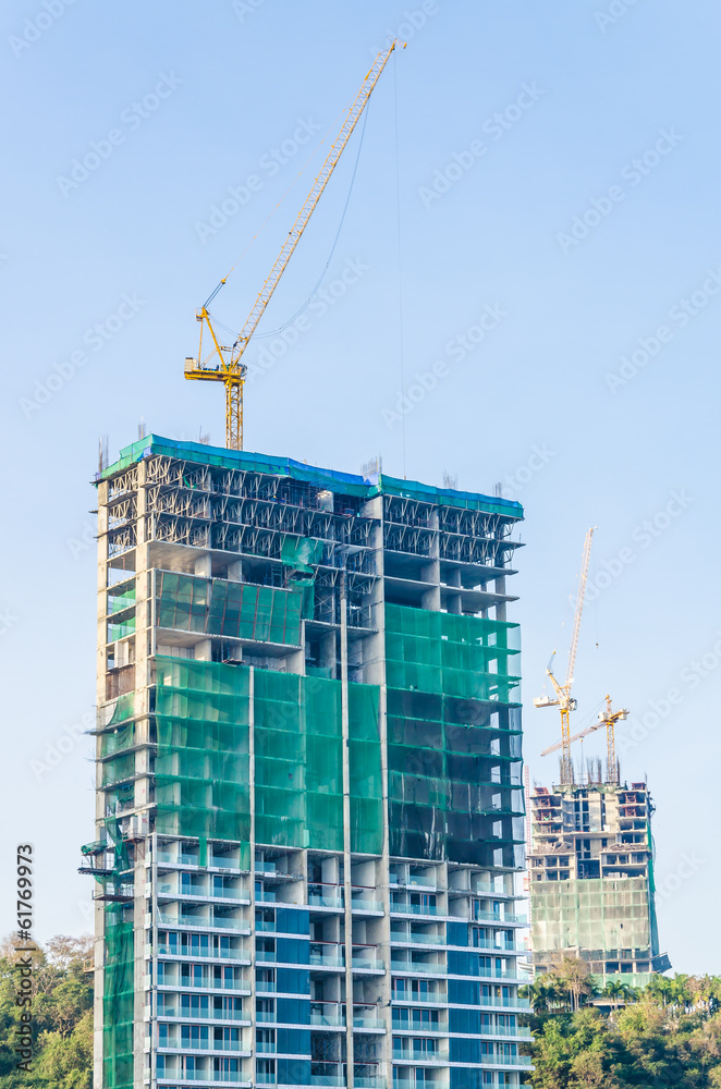 crane building construction site