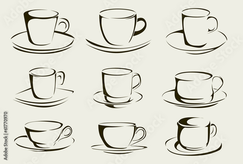 Coffee cup shapes © lindwa