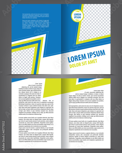 Vector empty bifold brochure template design