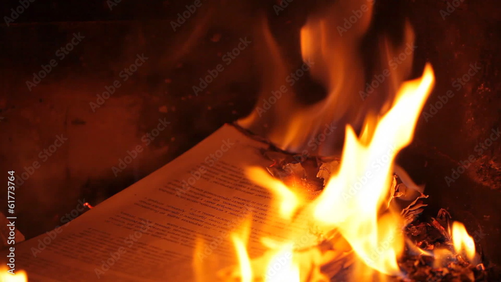 Burning paper in the fireplace. HD 1080p Burning paper in the fireplace. HD 1080p