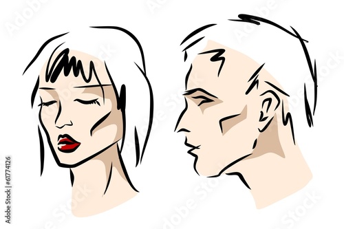 stylized faces