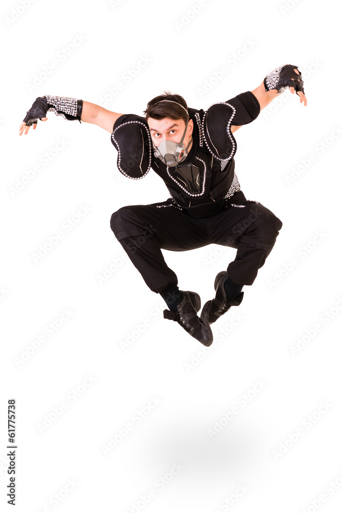 modern soldier dancer showing some movements
