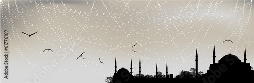 Plakat architektura meczet orientalne turcja