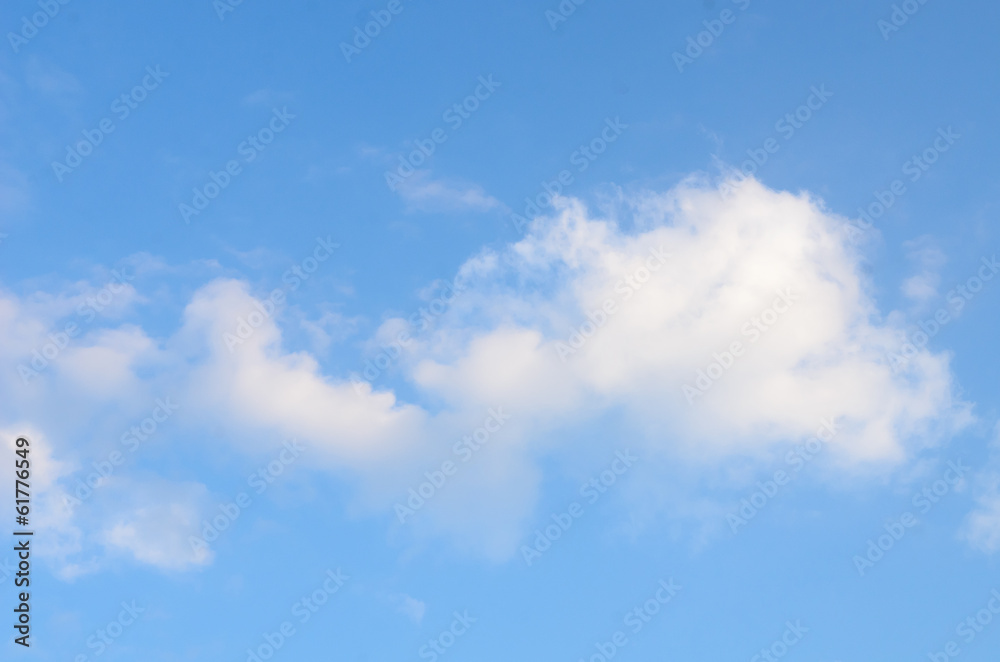 White clouds in the blue sky