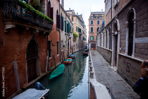 Venice. Italy. Narrow street - the channel. © Happy Moments 