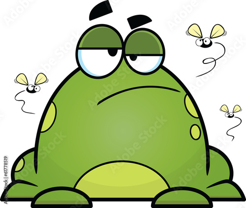 Bored Cartoon Frog With Flies