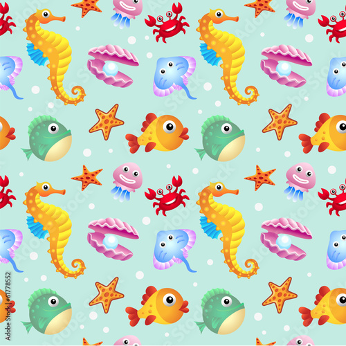 Sea creatures background © Edelweiss-Graphics