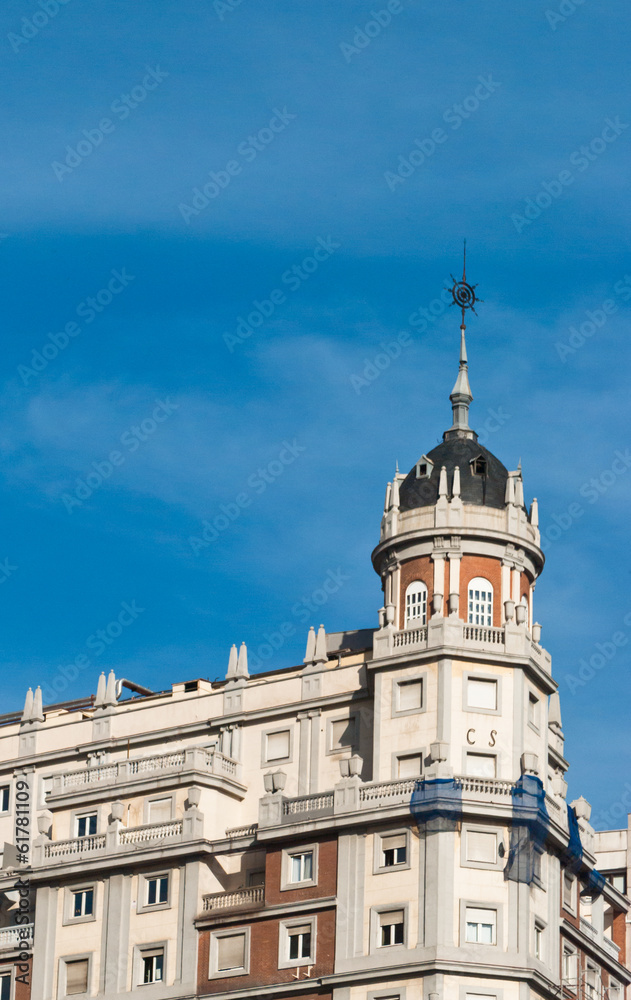 Fototapeta premium View of an old building in Madrid, Spain