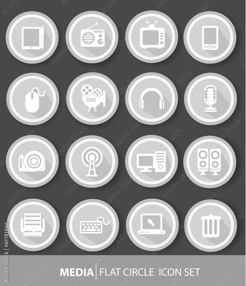 Media technology icons buttons,Gray version Media technology icons buttons,Gray version