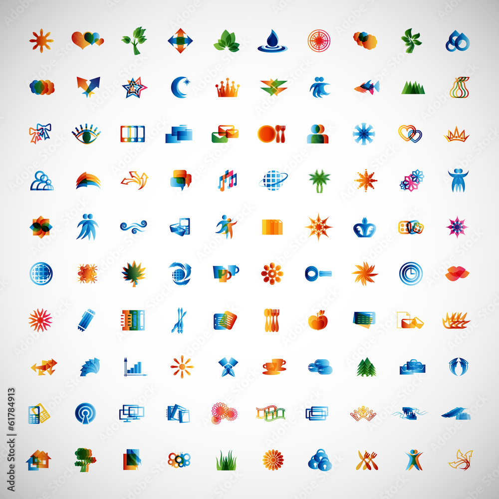 Unusual Icons Set - Isolated On Gray Background Unusual Icons Set - Isolated On Gray Background