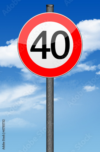 Verkehrszeichen, 40, mit Hintergrund