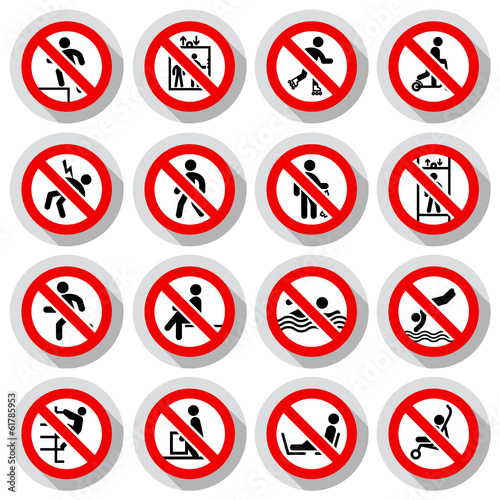 Prohibited signs paper sticky