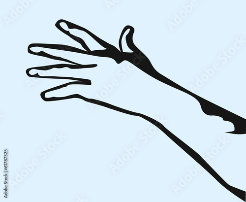 Hand reaching forward