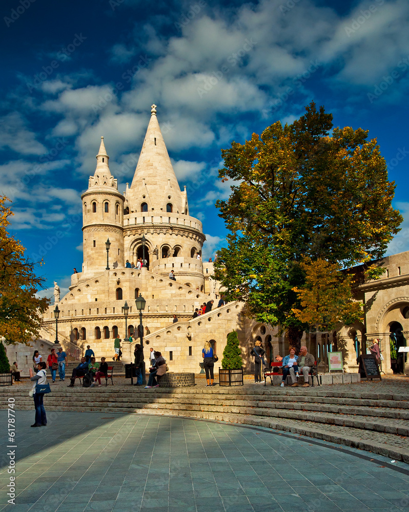 Fishermen's bastion at summer in Budapest, Hungary