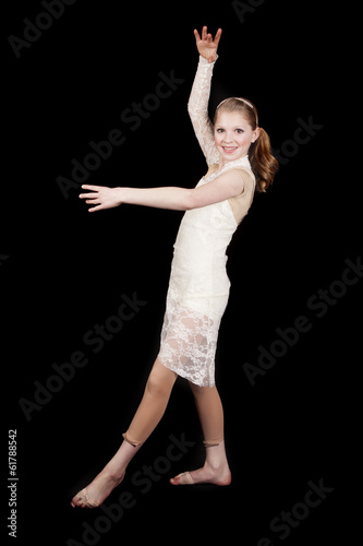 young girl dance looking