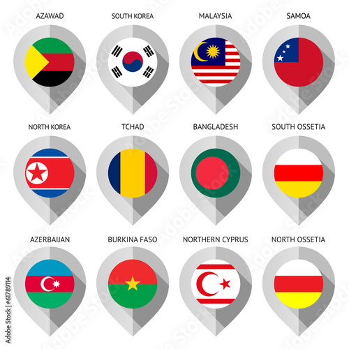 Free Download Marker from paper with flag for map - GFXLoad