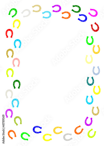 Colourful horseshoe border.