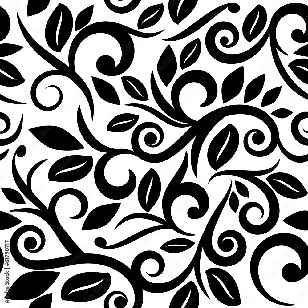 Floral Vector Background Black And White