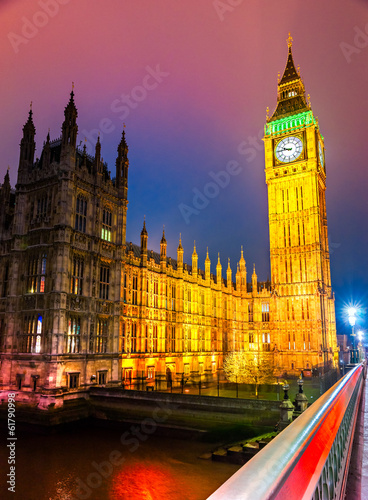 The Big Ben, and the House of Parliament, London, UK.