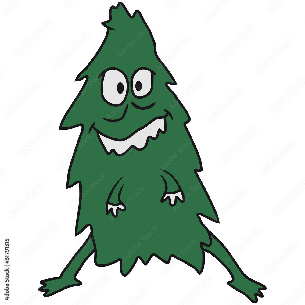 Fototapeta premium Lustiges Komisches Tannenbaum Monster