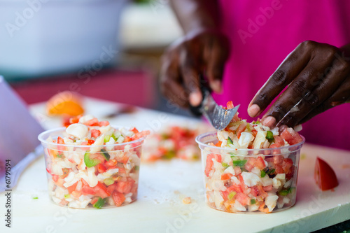 Obraz na plátně Bahamian conch salad