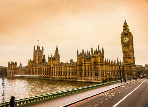 The Big Ben  the House of Parliament  London  UK.