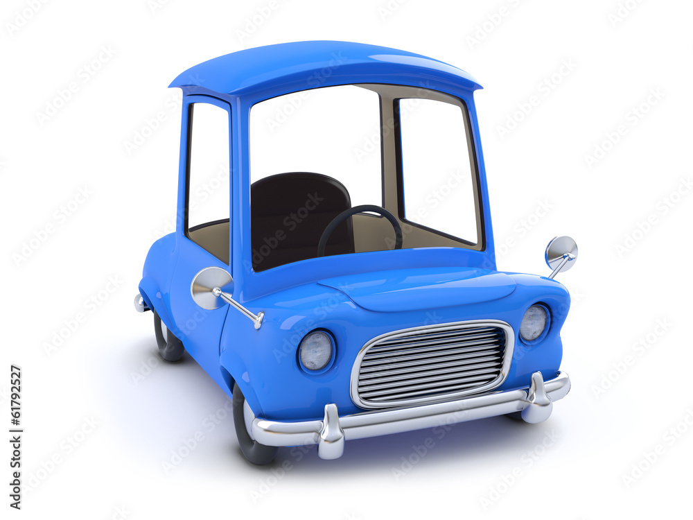 3d Blue cartoon car top view Stock Illustration | Adobe Stock