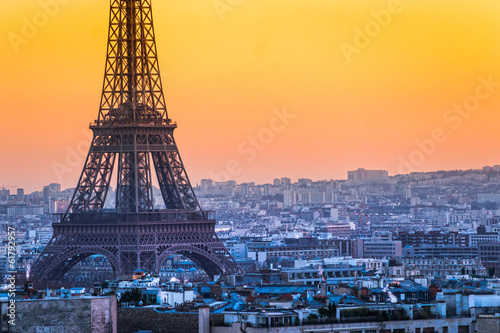 Eiffel tower at sunrise  Paris.