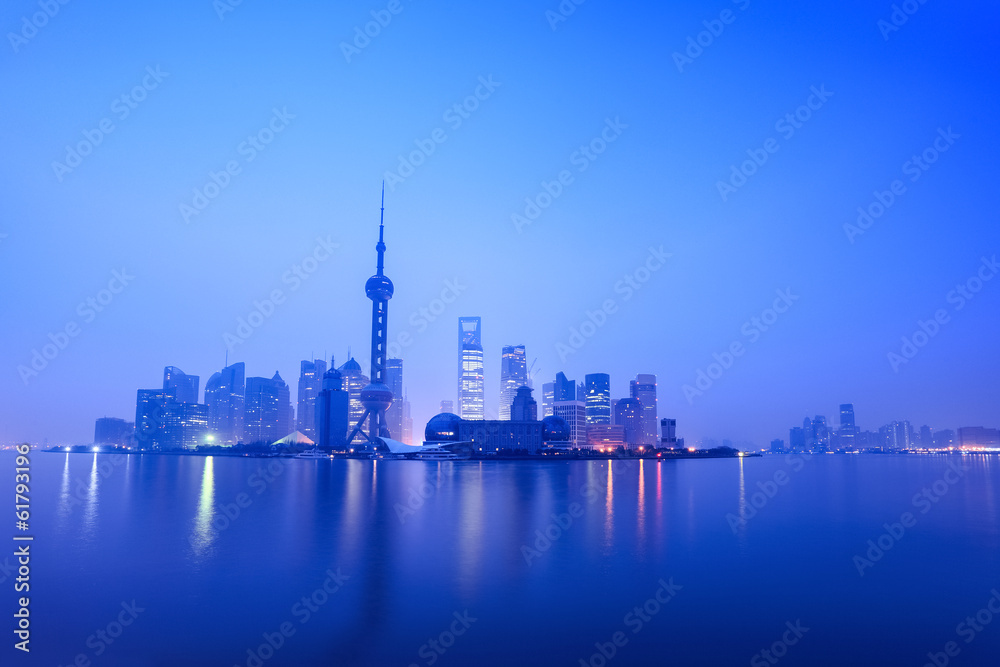 stillness of dawn in shanghai