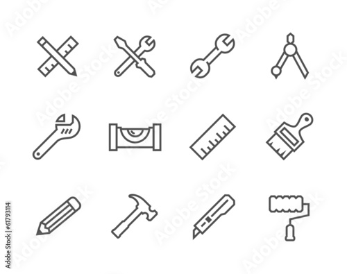 Thin line Tools icons