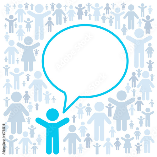 People pictogram with speech bubble