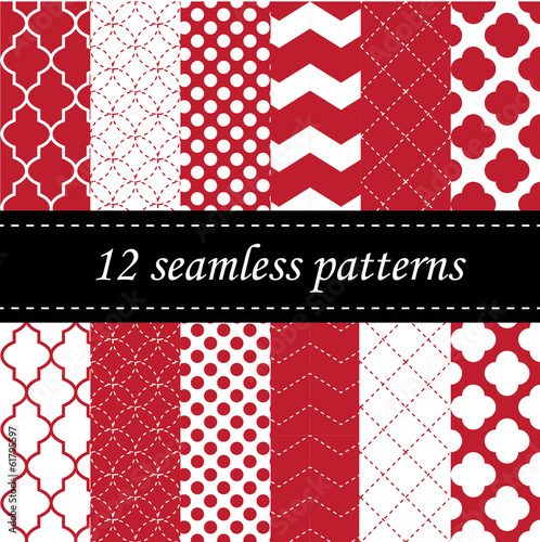 Twelve seamless geometric patterns
